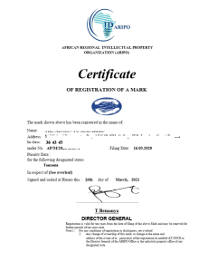 Änderung Adresse Markeninhaber ARIPO