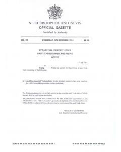 Änderung Adresse Markeninhaber St. Kitts und Nevis