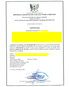 Änderung Adresse Markeninhaber São Tomé und Príncipe 